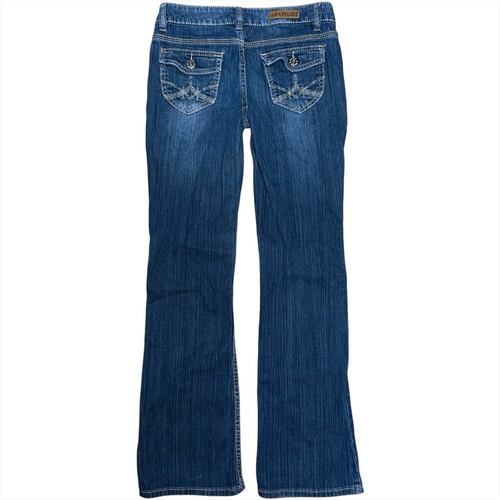 Vintage Y2K Mudd Low Rise Bootcut Jeans Flap Pockets Thick Stitch Size 5 (28x31)